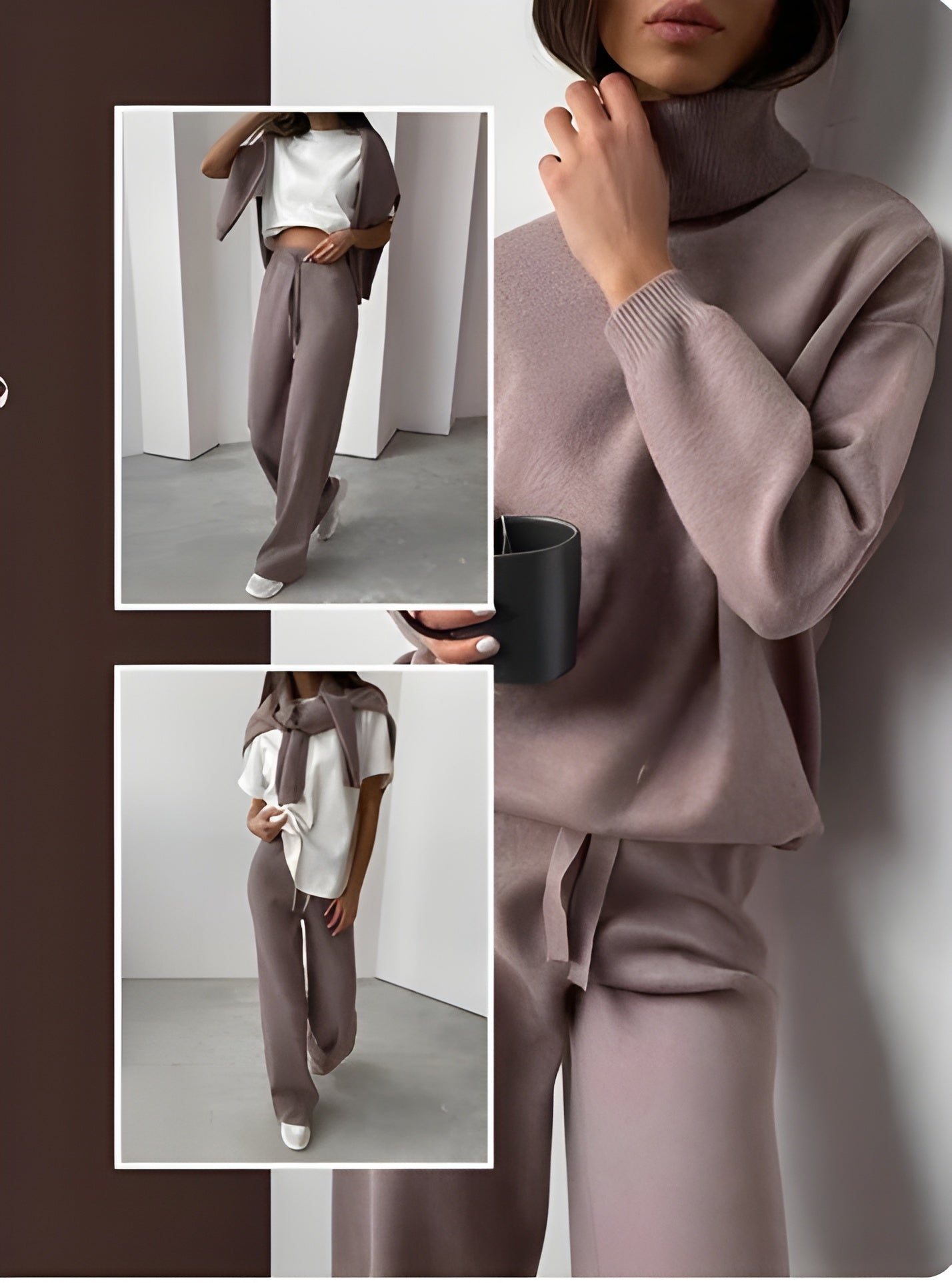 Yara™ - 2-delat set, varm tröja med turtleneck och mjuka långbyxor